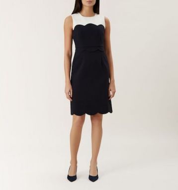 Hobbs Taylor Colour Block Shift Dress Navy White