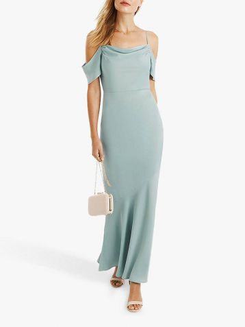 Oasis Amy Slinky Cowl Neck Maxi Mint Green