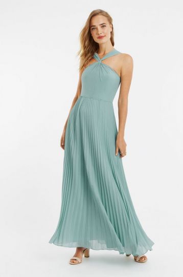 Oasis Twist Slinky Maxi Bridesmaid Dress Mint