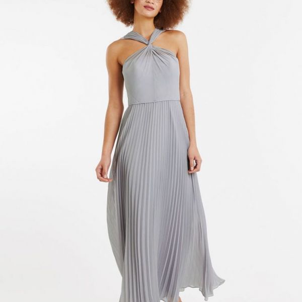 Oasis grey hotsell pleated dress