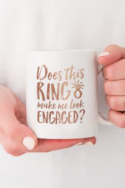 Personalised Coffee Mug - Does This Ring Make Me Look Engaged