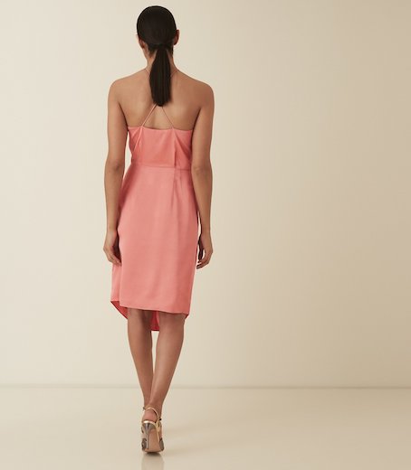 coral pink cocktail dress