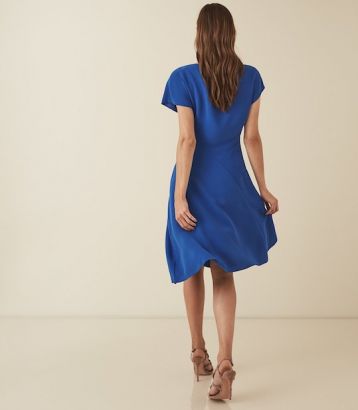 Reiss Victoria capped sleeve midi dress Blue