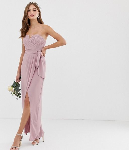 tfnc bandeau maxi bridesmaid dress