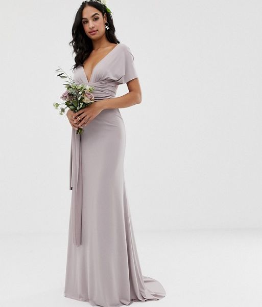 grey silver bridesmaid dresses