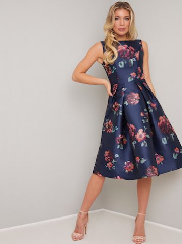 Chi Chi Mindy Floral Dress Navy Multi