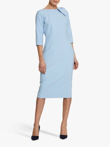 Helen McAlinden Natalie Bow Detail Pencil Dress Light Blue