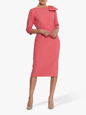 Helen McAlinden Natalie Bow Detail Pencil Dress Pink