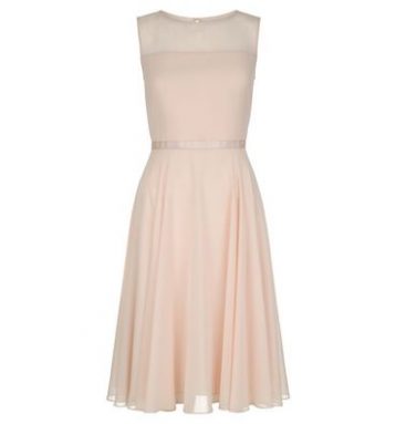 Hobbs Abigale Sheer Short Dress Pale Pink Blush