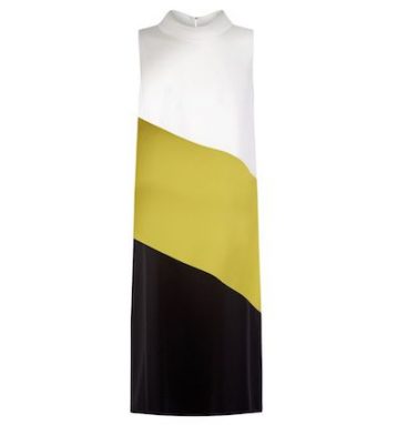 Hobbs Cecile Shift Dress Yellow White Black