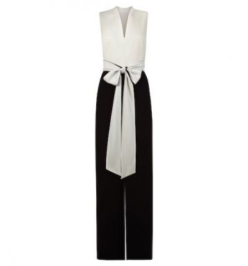 Hobbs Chloe Bow Front Jumpsuit Ivory Black