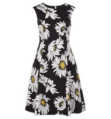 Hobbs Rhona Daisy Print Dress White Black