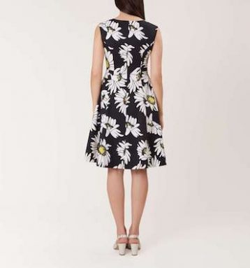 Hobbs Rhona Daisy Print Dress White Black