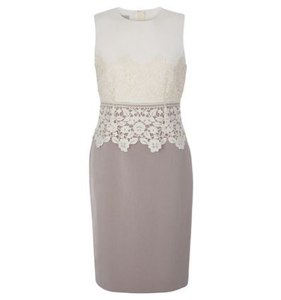 Hobbs Seraphina Lace Shift Dress Cream Latte