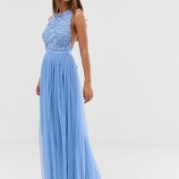 Maya crossback cage store embellished maxi dress