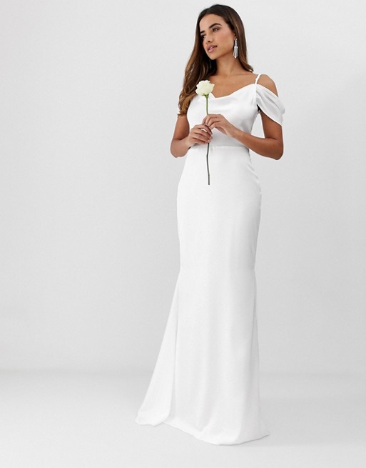 Off the shoulder shop fishtail maxi dress