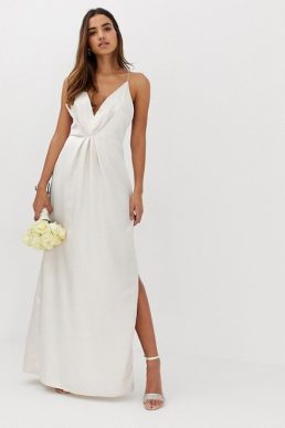 Missguided off the shoulder fishtail maxi 2025 dress in white