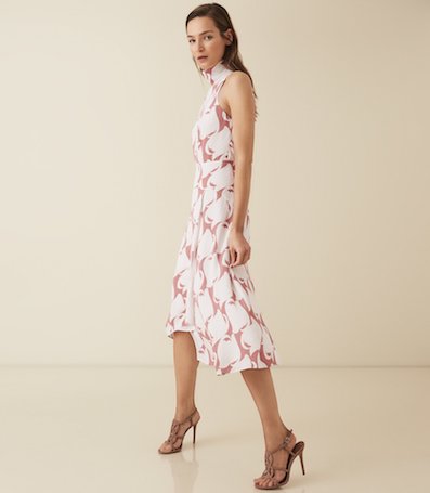 reiss pink and white dress