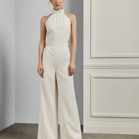 Halter white jumpsuit online