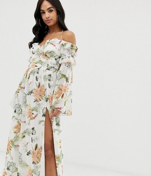 ruffle maxi dress uk