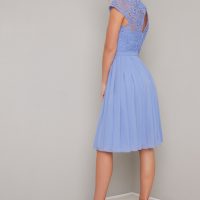 Chi Chi Lace Rozie Midi Bridesmaid Dress Cornflower Blue myonewedding