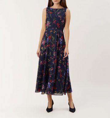 Hobbs Carly Floral Print Dress, Navy/Multi - Image 2