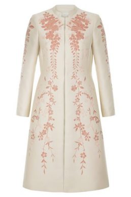 Hobbs Melody Floral Coat Oyster Pink