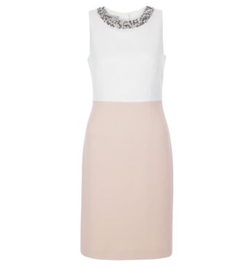 Hobbs Arizona Embellished Shift Dress Pink Ivory