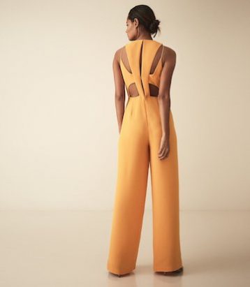 Reiss Chey cut out detail jumpsuit, orange - Image 2