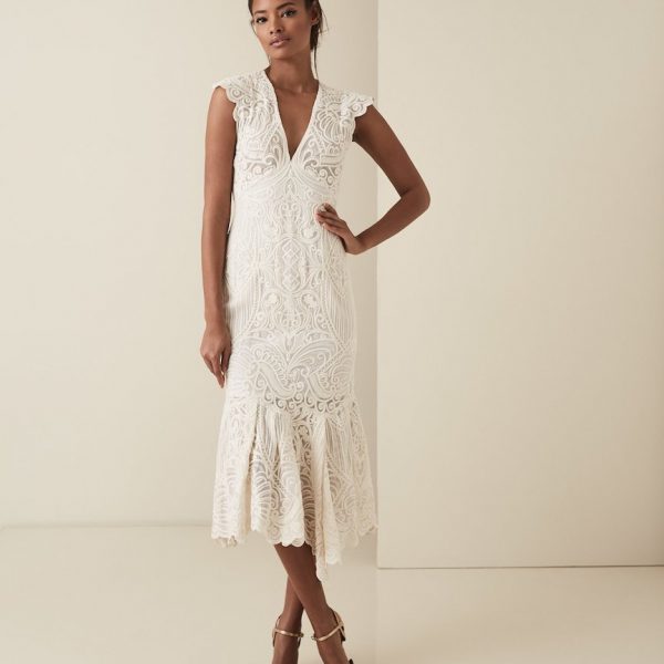 reiss white lace dress