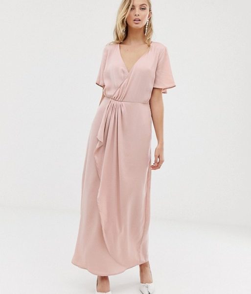 pale pink dress with sleeves