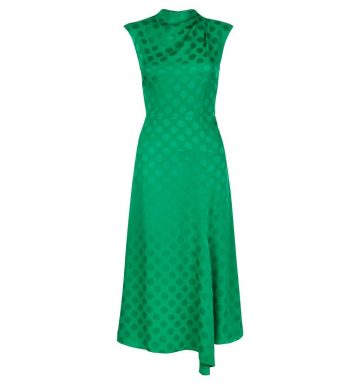 Hobbs Marina Spot Dress Green