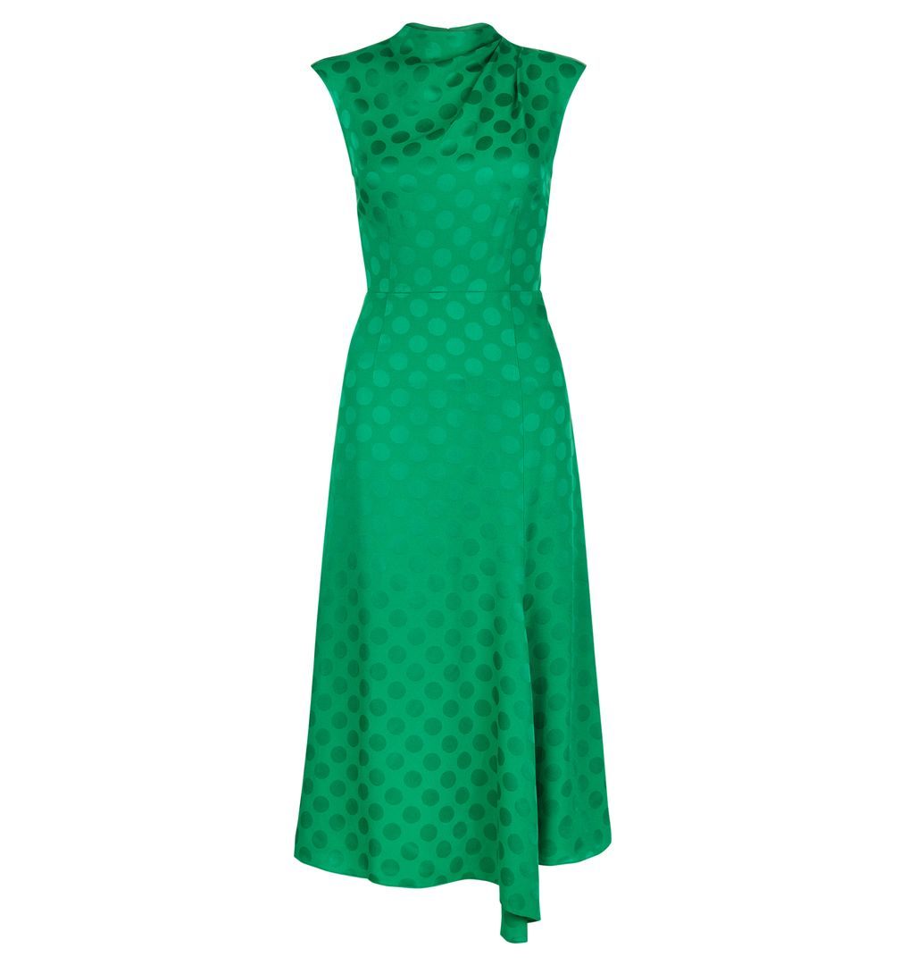 Hobbs Marina Spot Dress, Green - myonewedding.co.uk