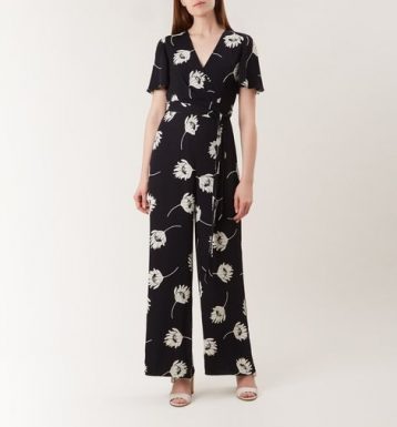 Hobbs Alexis Floral Jumpsuit, Black/White - Image 2