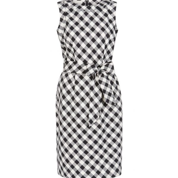 black white checked dress