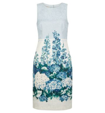 Hobbs Hydrangea Shift Dress Blue White