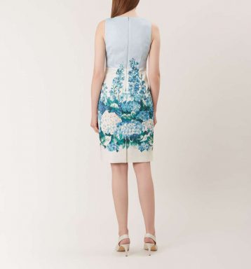 Hobbs Hydrangea Shift Dress Blue White