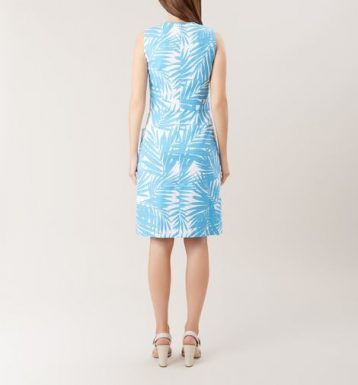 Hobbs Allison Palm Print Shift Dress Blue White