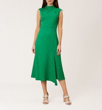 Hobbs Marina Spot Dress Green