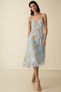 Reiss Alli Floral Strappy Midi Dress Multi Blue