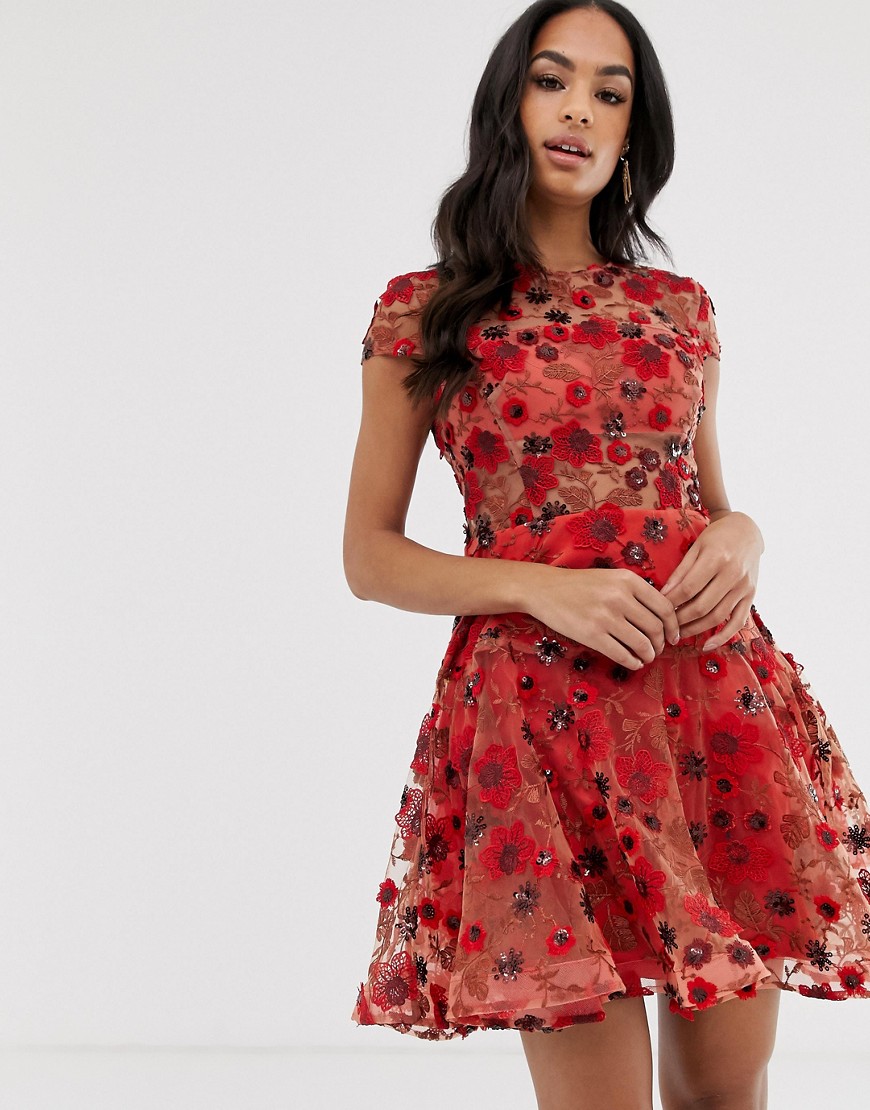 Bronx and banco 2024 floral embroidered dress