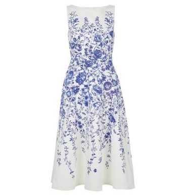 Hobbs Sissinghurst Floral Dress Blue White