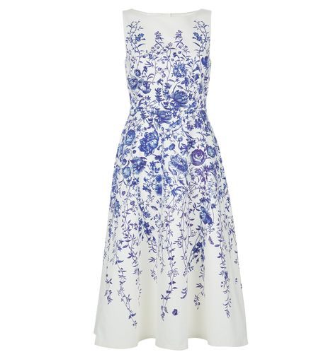 hobbs blue and white floral dress