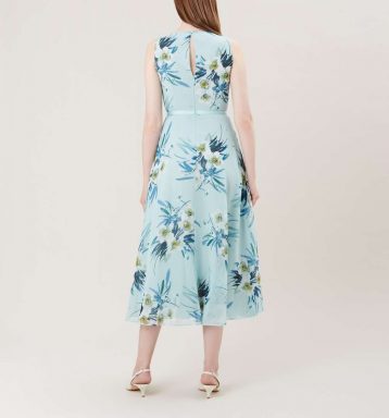 Hobbs Carly Floral Print Dress Blue Multi