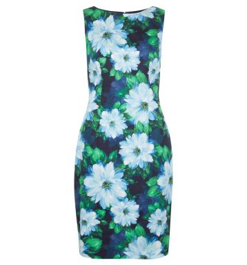 Hobbs Fiona Floral Shift Dress Green Multi