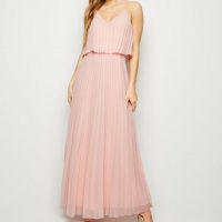 Pale pink 2024 pleated dress