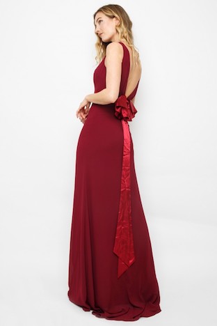 tfnc halannah burgundy maxi dress