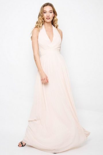 TFNC Vishaka Nude Maxi Dress Pale Pink Blush