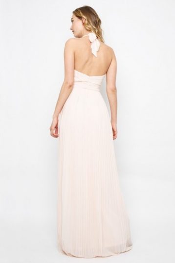 TFNC Vishaka Nude Maxi Dress Pale Pink Blush