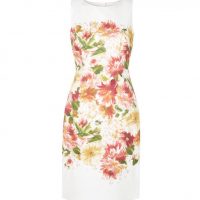 Hobbs Fiona Print Shift Dress Ivory Multi